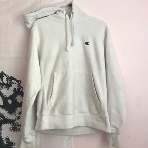 White Champion Reverse Weave Hoodie